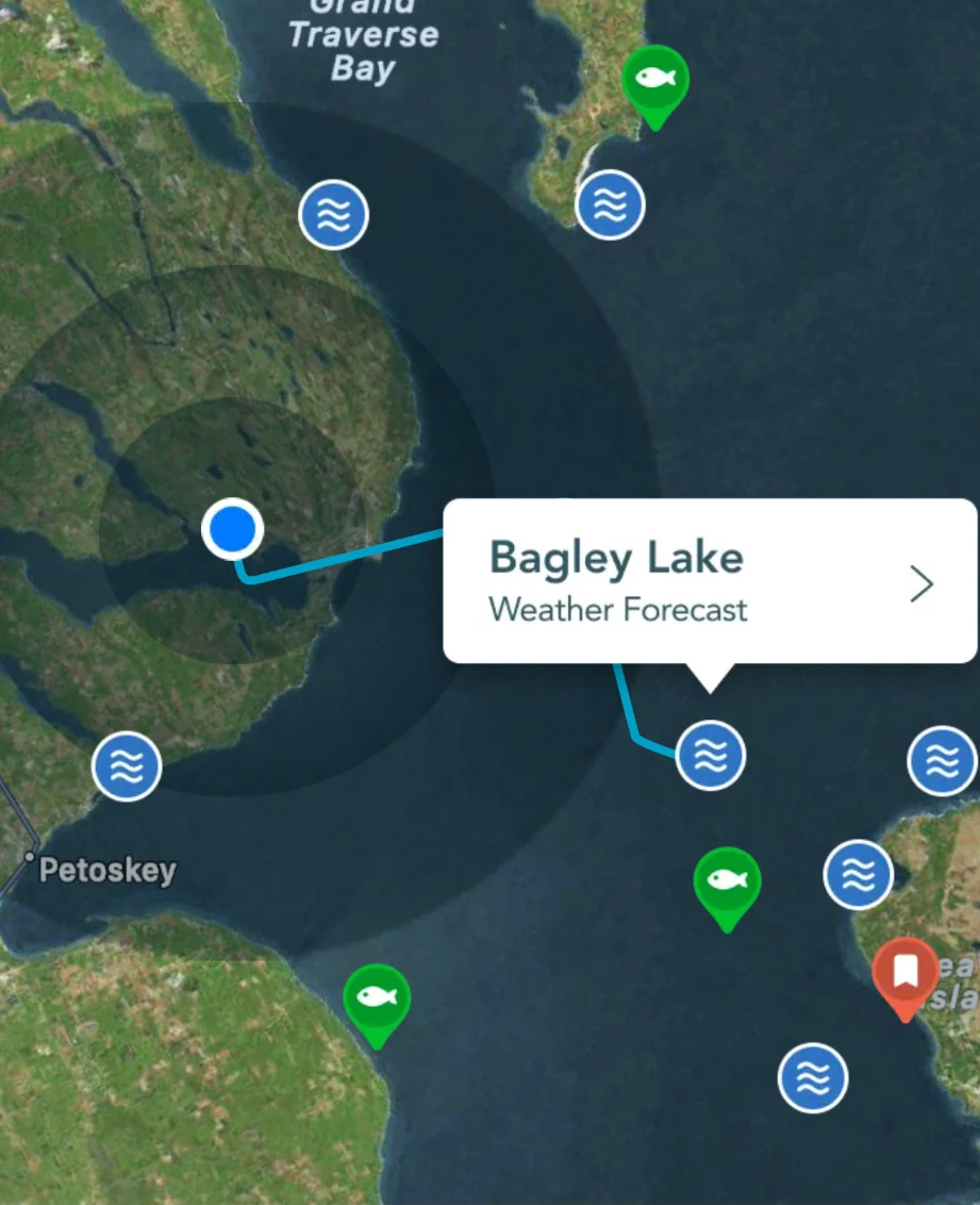 Map of local fishing spots